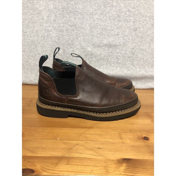 Georgia Boots Brown Giant Romeo Men’s 10.5 M Low Top Slip On Work Shoes GR262 - Picture 1 of 15